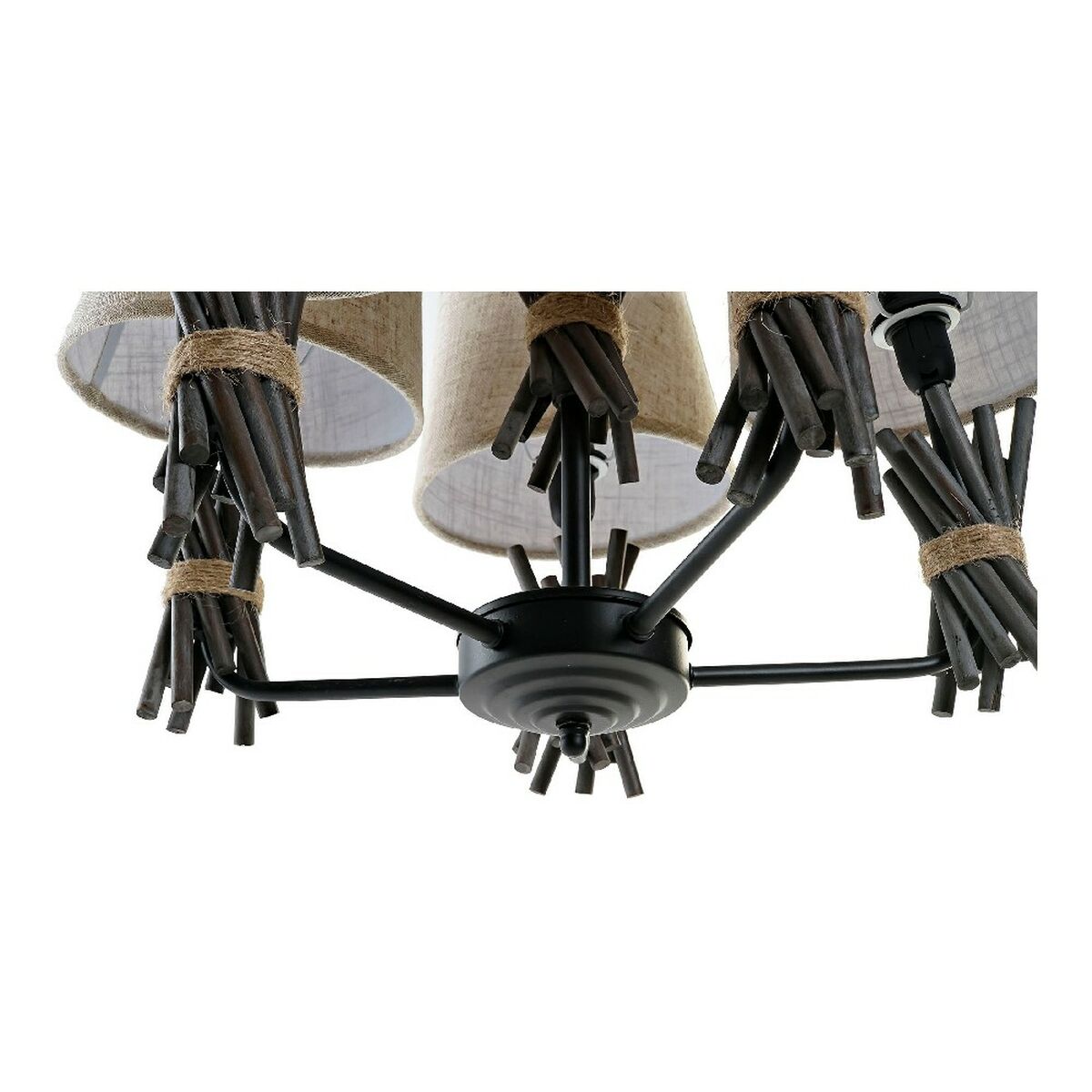 Loftslampe DKD Home Decor Polyester Metal (55 x 55 x 100 cm)